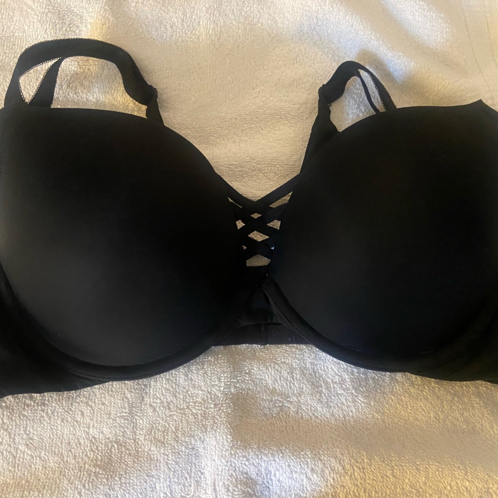 Torrid Bra 40C- Women's Black Padded Bra with Crisscross Front Detail